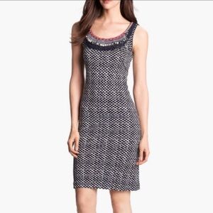 EUC Tory Burch Beaded Silk Jersey Dress, size M